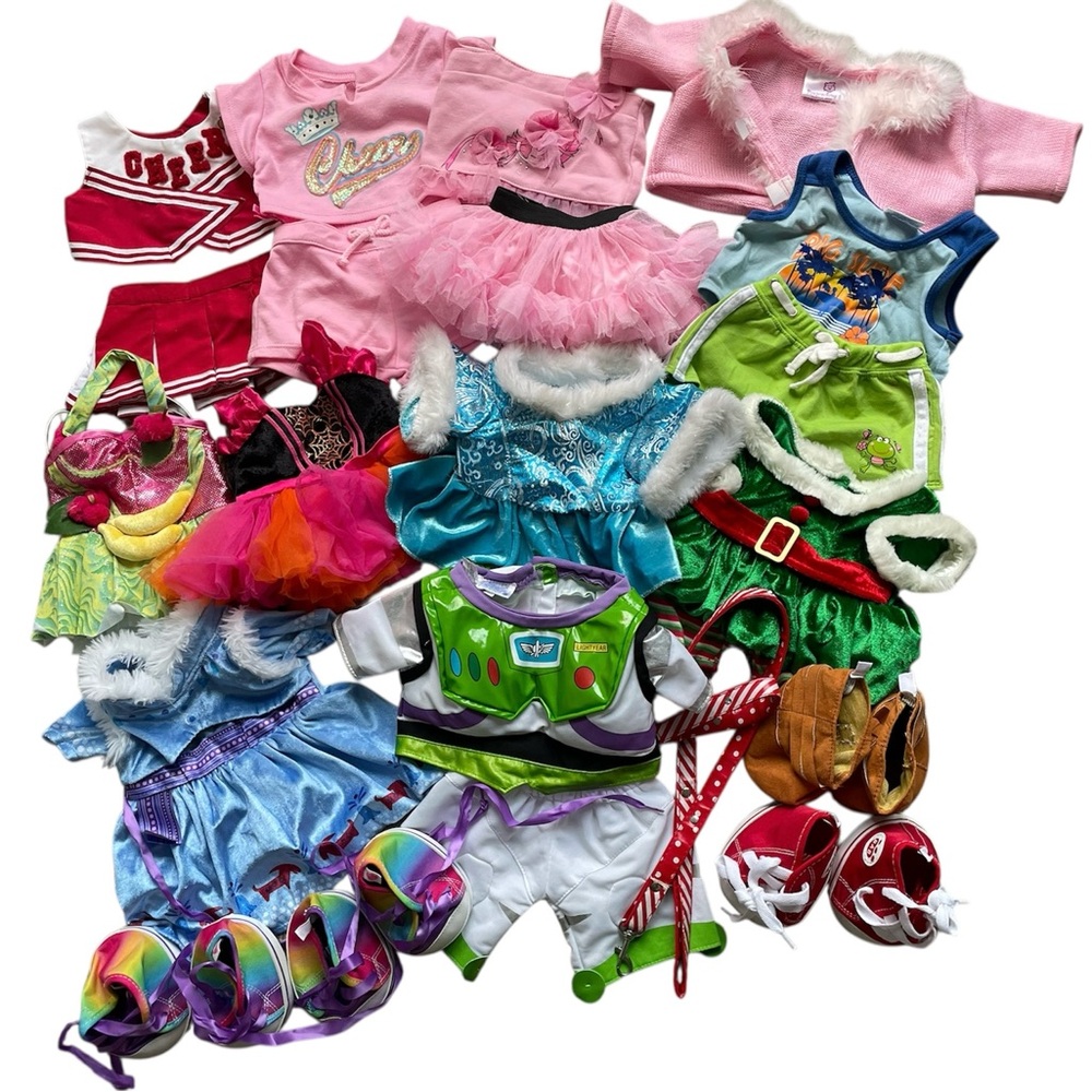 Build A Bear Clothes Shoe Lot Frozen Buzz Lightyear Cheerleader Outfits Pls Read